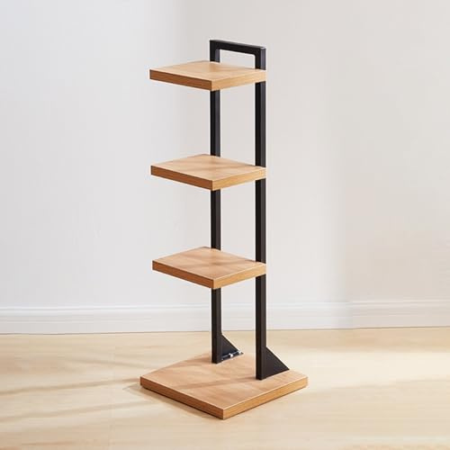 Vertikales Bücherregal, Metallrücken, Bücherturm, Mehrzweck-Aufbewahrungsregal für Schlafzimmer und Wohnzimmer, 30 x 30 x 143 cm