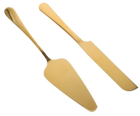LABRIMP Cuchillos para Hornear Pasteles De Acero Inoxidable Juego De Servir Pasteles para Fiestas y Cumpleaños Espátula Tarta Incluida