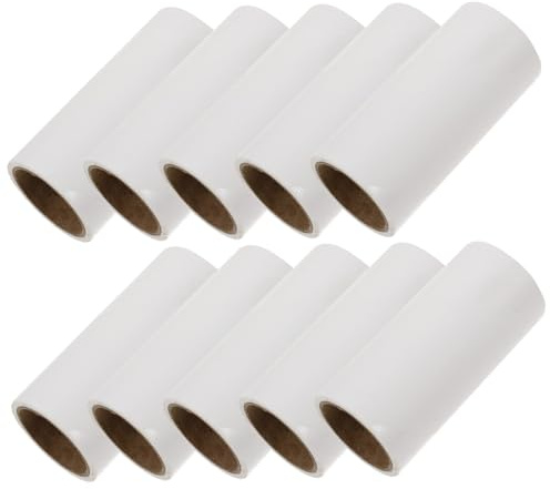 GALPADA 600-sheet Lint Roller Refills Sticky Adhesive Paper 10pcs Replacement for Pet Hair Removal on Clothes Floors Carpet Dog Cleaner