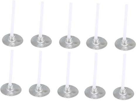 SAFIGLE 500 Stück Kerzendocht Mit Sockel Gewachster Rauchfreier Docht Für Kerzenherstellung Kerze DIY Zubehör Mit Dochtzentrierung 1.18X0.59X0.59In