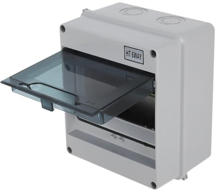 Gogogmee Caja Distribución Eléctrica Estanca de Plástico Vías con Tapa para Protección contra Lluvia y Polvo Cuadro Eléctrico para Circuito Residencial Montaje Superficie Interior y