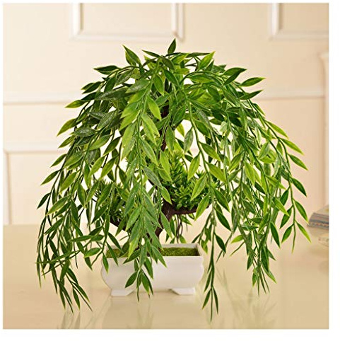 MEVZHH Simulation Topfpflanze Simulation Grüne Pflanze Weinende Weide Simulationsbaum Garten Im Freien Home Office Dekoration Simulationsbaum Bonsai Gefälschte Topfpflanze Künstlicher Baum