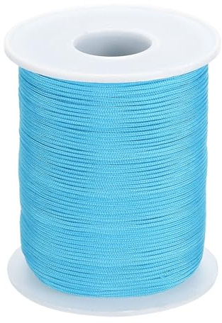 QUARKZMAN Cordino Intrecciato per Tende A Rullo 1mm 100 Metri Cordino in Nylon per Tende Romane Stringa per Collana Braccialetto Fai da Te Craft Celeste