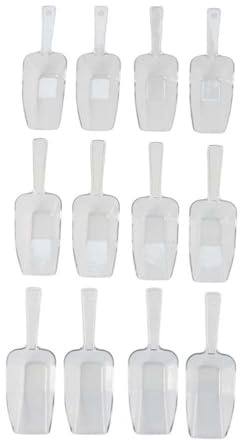 Opatiny High Transparency Multi-Purpose for Plastic Shovel Ice, Grains, Sand and Tea, 12-Pack, Small, Medium and Large Sizes