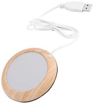 Fafeicy Koppvärmare, USB-kaffemuggvärmare, Håll Drycken Varm Upp Till 80 Grader, Bärbar Träkornsvärmardyna för Hemmakontoret, Bra Present Till Honung H111 G3/4in (lätt valnötskorn)