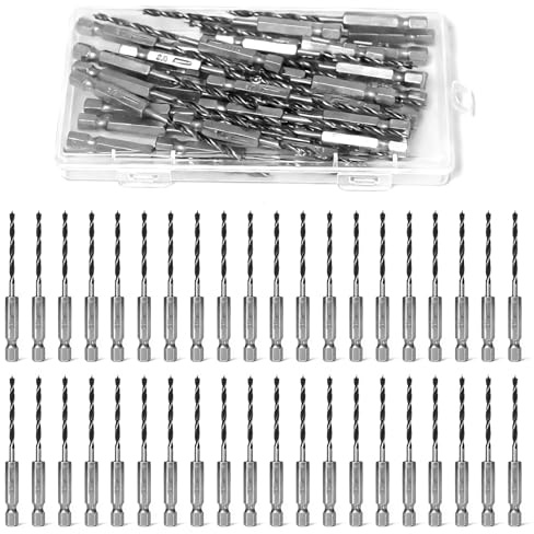 Dagran 40 Broca para Madera en Espiral Ø 3mm mini Brocas Helicoidales para Madera Brocas de Acero con Punto de Posicionamiento central y Vástago Hexagonal para Taladrado de Diversos Tipos de Madera