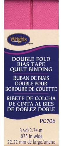 Wright Products Wrights Double Fold Quilt Binding, 7/8 by 3-Yard, Hot Pink
