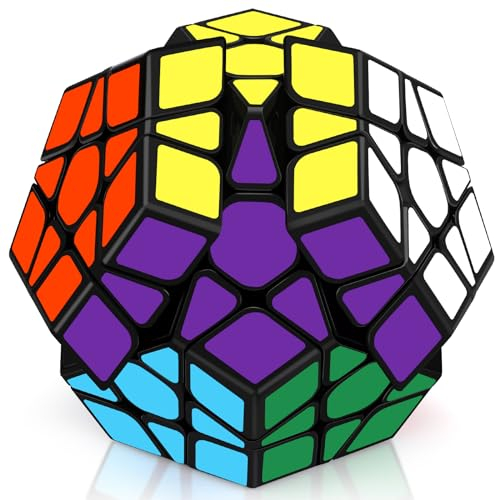 Maomaoyu Zauberwürfel Megaminx 3x3, Dodekaeder Zauberwürfel Speedcube, Zauberwürfel Original Pentagon Magic Cube, Zauberwürfel Puzzle Spielzeug für Jungen, Kinder& Erwachsene (Schwarzer Aufkleber)