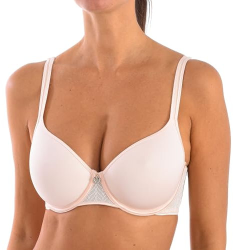 Selene, Reggiseno Donna con Fascia Anatomica, con Ferretto e Coppa Spacer Traspirante Imbottita, Collezione Fabiola, Colore Rosa, Taglia 7C