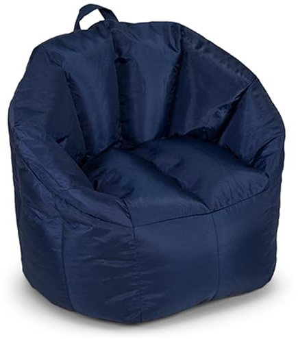 Big Joe Milano Bean Bag Chair for Kids, Teens, Adults, Durable Easy-Clean Navy Smartmax, Nylon Polyester Blend, Lightweight Seat for Reading Nook and Gaming, 2.5 Foot Refillable