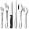 Couverts de Table, Herogo Lot de 36 Couverts en acier Inoxydable avec Couteaux à Steak, set de couverts avec fourchette, couteau, cuillère pour 6 Personnes