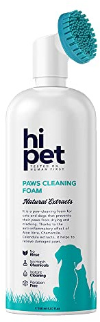 HiPet Cat and Dog Paw Cleaner Foam, Effortless and Easy-to-Use Bottle Design, No Rinse Dog Shampoo for Paw, 150 ml (Pack of 1)