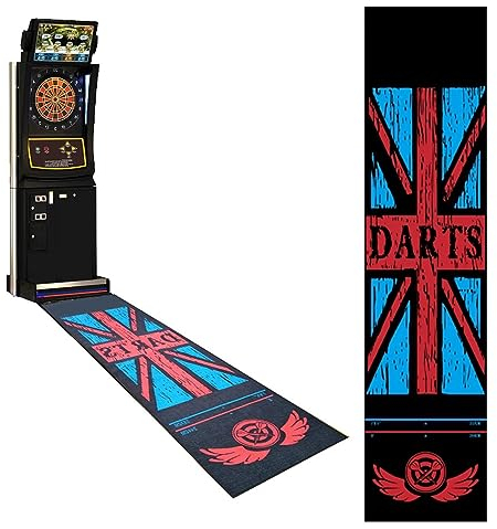 QCHIAN Professioneller Dart-Teppich aus Gummi, rutschfeste Dart-Bodenmatte mit Wurflinien, 5 mm Dicker Bodenschutz for Übungsspiele, 116 x 27,5 Zoll