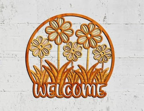 DIY Türschild Türhänger aus Holz | Welcome | Bastel Set | Selbst gestalten, anmalen | Valentin Geschenk | Holz Deko | unfertig Bild