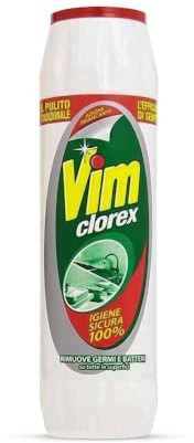 VIM Clorex Scouring Powder 750g x 1 | Classic Cleaner with Bleach for Cookware, Utensils, Sinks, Toilets & Stainless Steel | Extra Whitening Power | Removes Grease, Grime & Bacteria