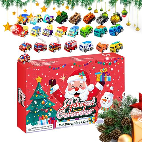 Calendrier de l'Avent | Jouets Calendrier de l'Avent Avec Véhicules De Construction Pour Petits | Jouet Éducatif pour Voyages Fêtes Décembre Filles Famille Classe