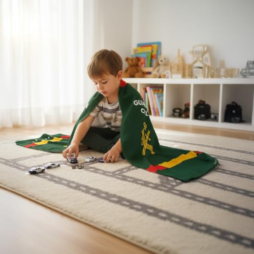Pla Pla Pla Manta Guardia Civil 150x200 cm | Fina Pero Muy Calentita | Tejido Premium Certificado | Lavado en Frío 30 °C | Fabricación Eco-Friendly | Suave, Ligera y Acogedora