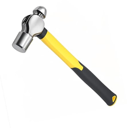 BJDSI Marteau à Panne Ronde 500gr, Anti-Vibration, Anti-Rouille, Manche en Plastique Anti-Choc.