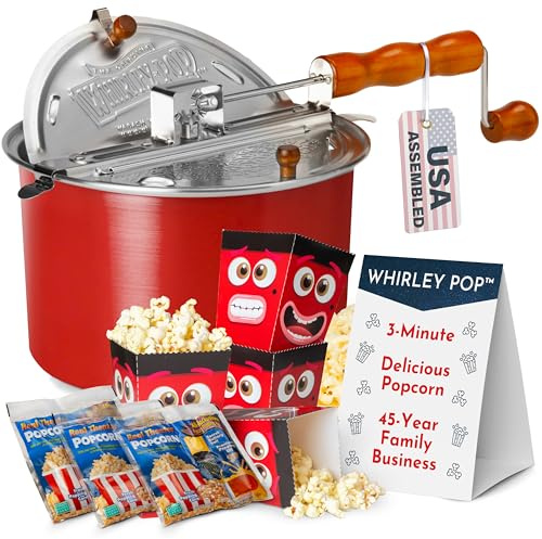 The Original Whirley Pop Stovetop Popcorn Popcorn Popper Theater Style Popcorn Set