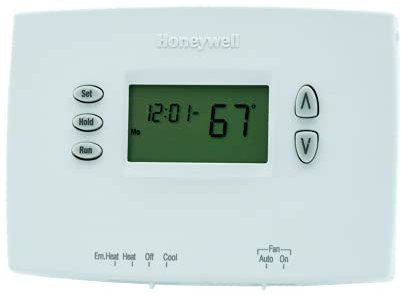 Honeywell TH2210DH1000 Termostato de bomba de calor programable de 5 + 2 días, retroiluminado, 2 H/1 C, alimentación dual