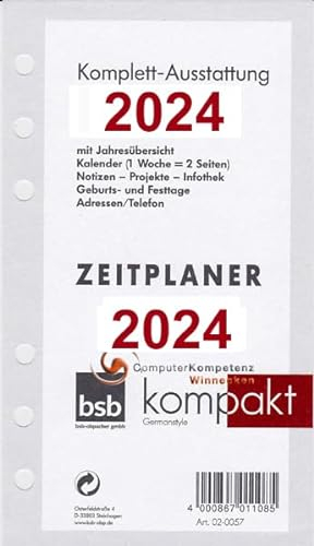 bsb Komplettausstattung Kalendarium 2021 kompakt A6 mit Notizen Register Adressen