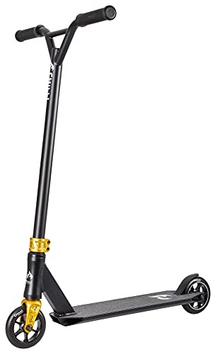 Chilli Pro Scooter 5000 | High-End Stunt Scooter | Das perfekte Modell für Junge Rider mit grossen Ambitionen | Gesamthöhe vo 84 cm | 110 mm PU Räder mit ABEC 9 Bearings | Black/Gold