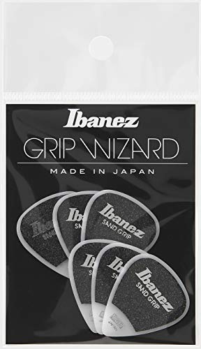 IBANEZ Grip Wizard Series Sand Grip Flat Pick - weiß 6 Stück (PPA14MSG-WH), 13.2 x 12.4 x 1 cm