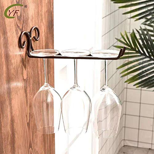 FLTRADE 2 Stuck Retro Style Gläserhalter Weinregale Edelstahl 28cm Gläserschiene Weinglashalter Regal Cup Hangers Rack Halter mit Schrauben Küche Bar,Rubbed Bronze