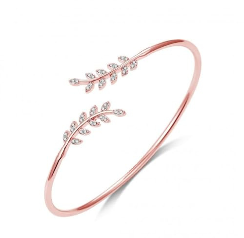 Philip Jones Blatt-Armreif aus Rotgold, mit Kristallen von Swarovski