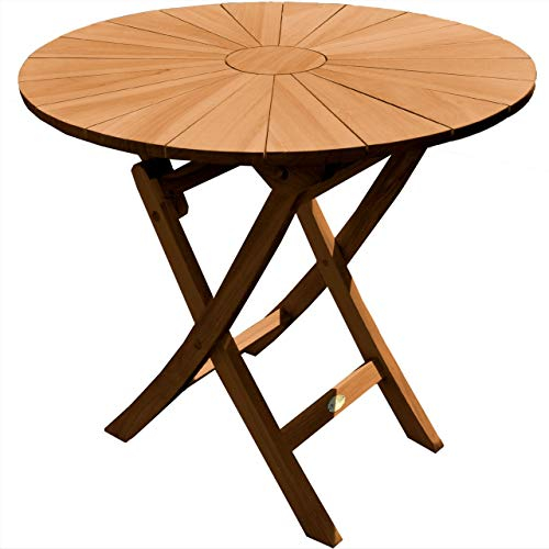 Klapptisch rund Sassari Teak Massivholz Durchmesser 120 cm + 80,- €