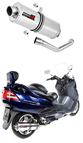 BURGMAN 400 Marmitta racing OVAL Dominator Exhaust Terminale di Scarico Silenziatore 1998 1999 2000 2001 2002