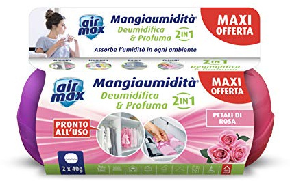 Air Max Mangia Umidità Mini Kit Deo Bi-Pack Petali di Rosa + fragranza assortita