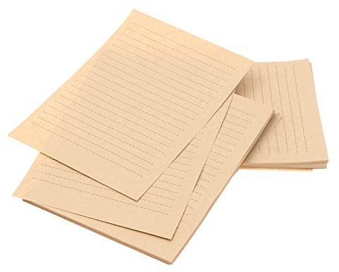 Cabilock 100 Blatt Vintage-Schreibpapier, A5, blanko, Kraftpapier, braunes liniertes Briefpapier, Kalligraphie, handgefertigtes Papier für Zuhause, Schule, Büro (21 x 15 cm)