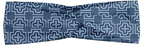 ABAKUHAUS Abstrakt Bandana Kopftuch, Mittelalterlicher Barock inspiriert, Elastisch und Angenehme alltags accessories, Blau grau