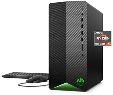 HP Pavilion Gaming Desktop Computer, AMD 6-Core Ryzen 5 5600G Processor(Beat i7-8700, Upto 4.4GHz), AMD Radeon RX5500 4 GB, 8GB RAM, 256GB PCIe NVMe SSD,Mouse and Keyboard, Win 10 Home