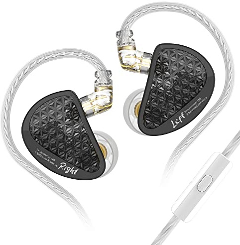 Linsoul KZ AS16 Pro 16BA Balanced Armature Drivers Earphones HiFi Bass in Ear Monitor Earphones with Detachable 0.75mm 2 pin Cable (With Mic, Black)