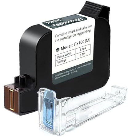 Phezer Cartouche d'encre Noire Originale à séchage Rapide 42 ML pour imprimantes à Jet d'encre Portables P15/P16/P18 de 12,7 mm (Noir)