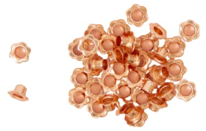 Craftelier - Packung mit 40 Blumenösen Ideal für Kartenherstellung, Scrapbooking und andere Bastelarbeiten | Gültig für Eva Gum, Tags oder Albumhüllen | Außendurchmesser: 1 cm | Farbe Rose Gold