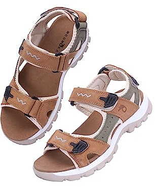 MGGMOKAY Damer sportiga sandaler öppen tå vandring utomhus sandaler sport casual strandsandaler, BRUN, 40 EU