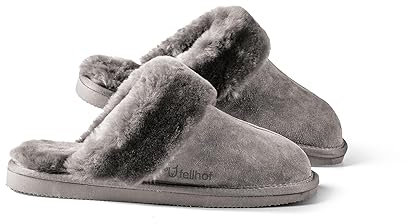 Fellhof Lammfell Pantoffel KOMFORT für Damen grau Gr. 39