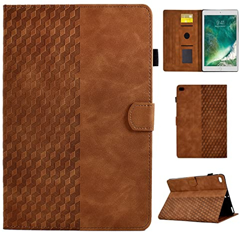 CASAFUNY Hülle für iPad Air 2/Air 1/iPad 9,7 Zoll 2018/2017 (5./6. Generation), PU Leder Tablette Schützhülle Multi-Winkel Ständer Cover Case mit Auto Schlaf/Wach für iPad 5/6/Air 2/Air 1, Braun