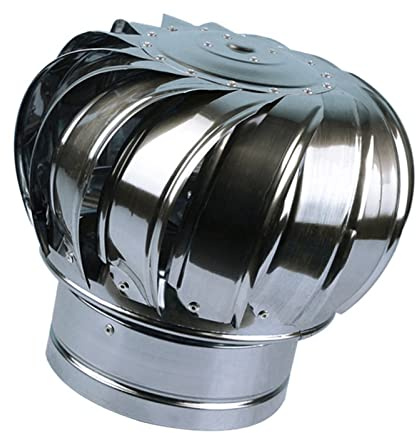 Duchunsheng Cappello Inox Eolico per Camini, Ventilazione, Comignolo Girevole Canna Fumaria Camino Cappello Testa Cima A Sfera Girevole, Installazione Piana O Inclinata Facile da Installare Comignoli