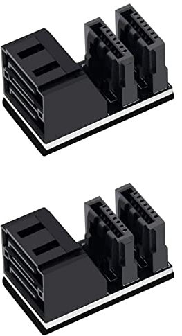 BRIUERG 3Pezzi Doppio Sata 7Pin Femmina Un Doppio 7Pin Adattatore Ad Angolo di 90 Gradi Scheda Madre Adattatore Sata per Desktop SSD Hdd
