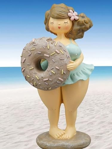 Pommerntraum ®| Dekofigur Maritime Badenixe mollige Nana Rubensfigur Dame | Badelady Lady Rubensdame Sammlerfigur Dame Strandnixe Frauenfigur Boterofrau Diva Vintagefigur kurvige Badefigur Retrofigur