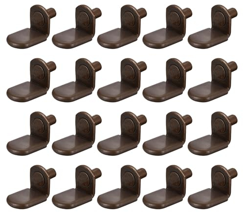 QUARKZMAN Regalstützstifte, 40 Stück 6mm (1/4) L-förmige Stützwinkelstifte Regalstift mit Gummihülse für Möbelregale, Kupferton
