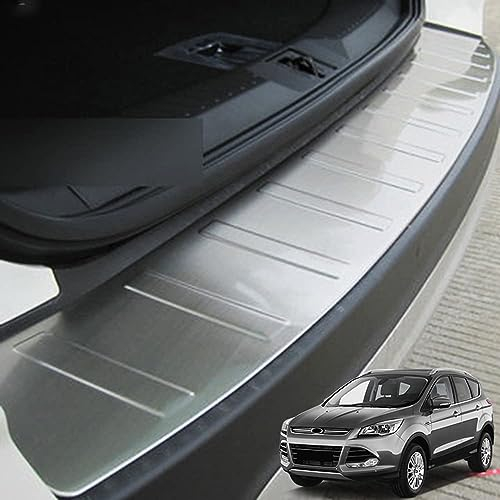 Auto Ladekantenschutz Edelstahl für Ford Kuga 2 2013-2017 2018 2019, Auto Kofferraum Heckklappen Kratzschutz Schutzleist Stoßstangenschutz Auto Zubehör