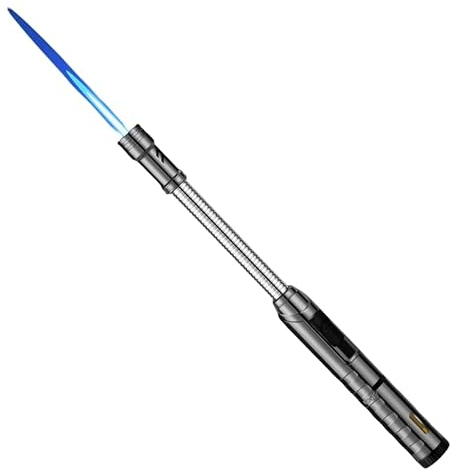 FarFay Y89 Stabfeuerzeug Jetflamme Gasfeuerzeug mit Sperrvorrichtung Sturmfeuerzeug Jet Feuerzeug für Küche, Kerzen, Kamin, Feuerwerk, Lagerfeuer, Gasherd (ohne Gas)