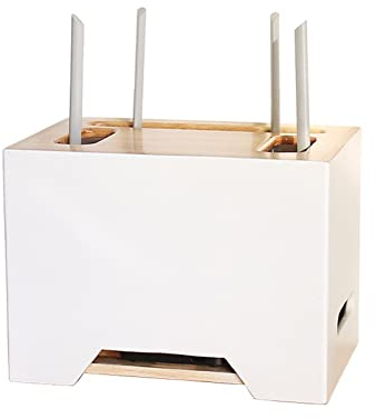 UPGENT Kabel-Organizer-Box Holz-Router-Aufbewahrungsbox Ladegerät Desktop-Aufbewahrungsbox zum Verstecken von Kabeln und Stromplatinen-Organizer Heim-TV-Computer Kabelschutzbox