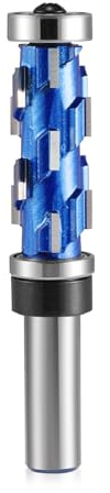 Flush Trim Router Bit 1/2 inch Shank, 3/4'' Cutting Dia Spiral Cutting Router Bit, Up Down Double Bearings Flush Trim Bit,1-3/4'' Cutting Length Template Pattern Router Bit for Rough Machining