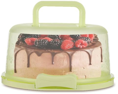Porte Gâteau Avec Couvercle, Boîte De Transport De Gâteau Ronde, Conteneur De Gâteau Rond, Boite À Gâteau Portable En Plastique Avec Poignée Récipient À Gâteaux En Plastique Pour Cupcakes Desserts